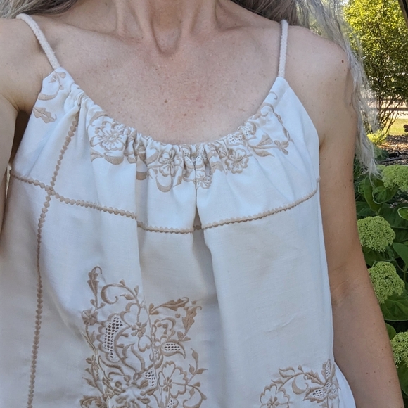 VINTAGE TABLECLOTH swing top 1970's upcycled M - Picture 2 of 12